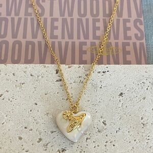 Vivienne Westwood Gold and Cream Orb Necklace